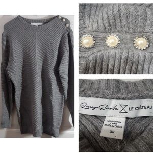 🆕 LE CHATEAU Gray Sweater !!! Brand New!!! Plus Size 2X